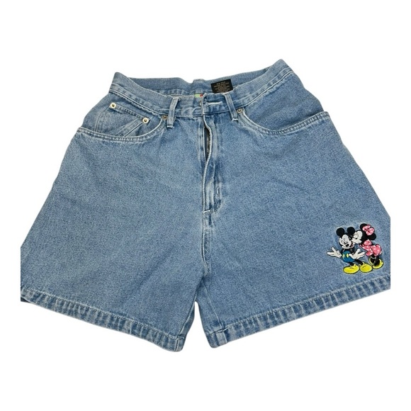 Vintage Mickey & Minnie Mouse Denim Shorts Size 5 Jerry Leigh 100% Cotton. - Picture 1 of 11
